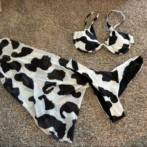 brand new shein cow print 3piece bikini swimwear